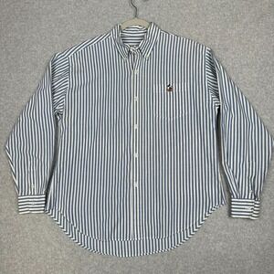 VTG 80s Mickey & Co by JG Hook Shirt Womens 14 Hickory Stripe Button Embroidered